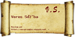 Veres Sába névjegykártya